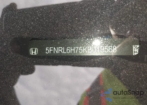 2019 Honda Odyssey Ex-L z USA, uszkodzony, nr VIN 5FNRL6H75KB019568